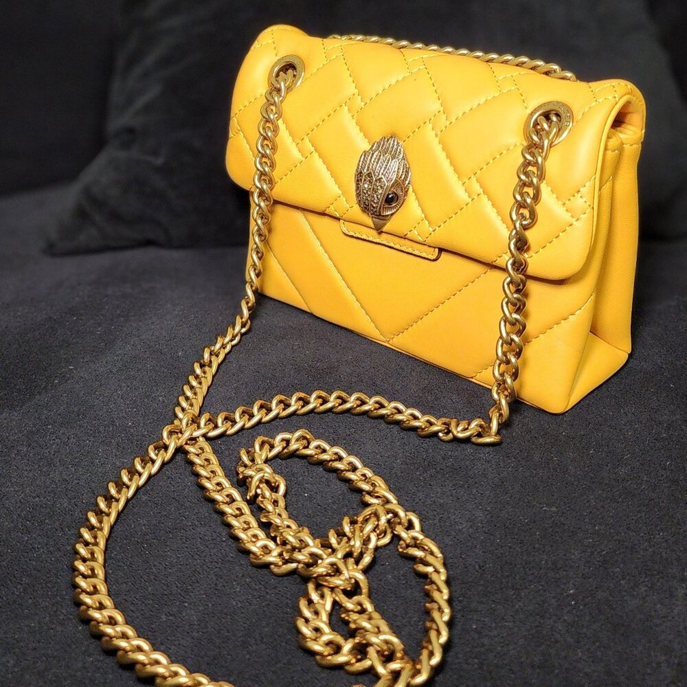New Kurt Geiger London Yellow Mini Leather Kensington Handbag